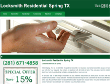 Tablet Screenshot of locksmithresidentialspringtx.com